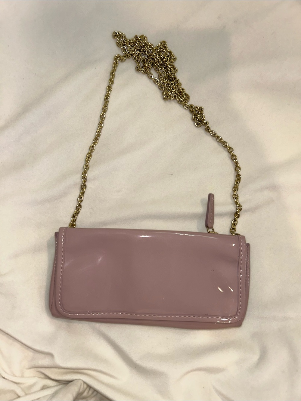 J.Crew Patent Mauve Chain Crossbody Bag